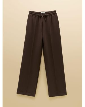 Joules Chocolate Pull On Smart Wide Leg Joggers - Brown