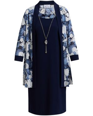 Gina Bacconi Lidiya Printed Dress And Jacket - Blue