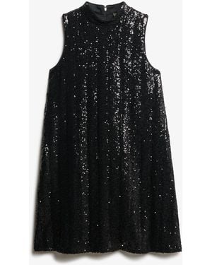 Superdry Sl Sequin A Line Mini Dress - Black