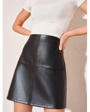 Friends Like These Petite Faux Leather Mini Skirt - Black