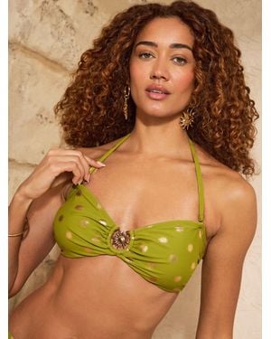 Love & Roses Bandaeu Bikini Top - Green