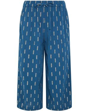 M Com Petite Foil Cropped Trousers - Blue