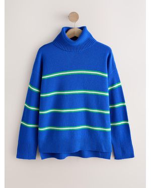 Next N. Premium 100% Merino Wool Roll Neck Sweater - Blue