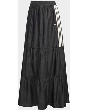 adidas Originals Light Weight Denim Maxi Skirt - Black