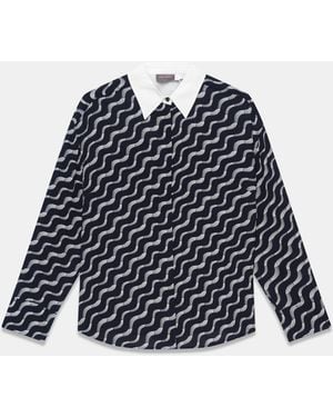 Mint Velvet Abstract Print Shirt - Blue