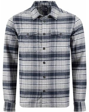 Weird Fish Bosco Checked Over Shirt - Blue