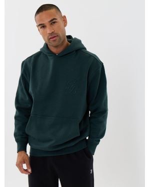 Threadbare Heavyweight Relaxed Fit Cotton Rich Overhead Hoodie - Green