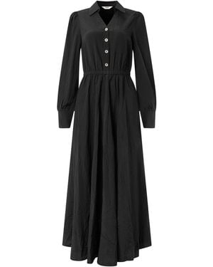 Jolie Moi V-Neck Full Skirt Woven Maxi Dress - Black