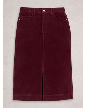 White Stuff Tia Cord Midi Skirt - Purple