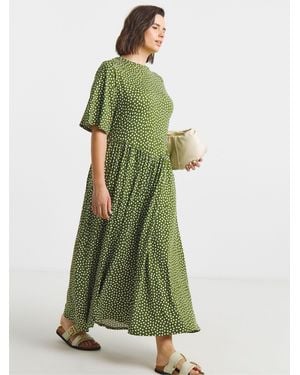 Simply Be Supersoft Midi Dress - Green