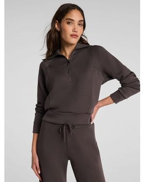Spanx Airessentials Half Zip Sweatshirt - Grey