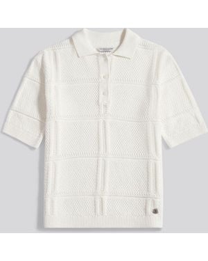 U.S. POLO ASSN. U. S. Polo Assn U. S. Polo Assn. Crochet Knit Polo Shirt - White