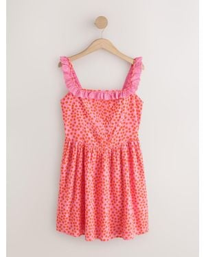 Next Frill Edge Mini Summer Dress - Pink