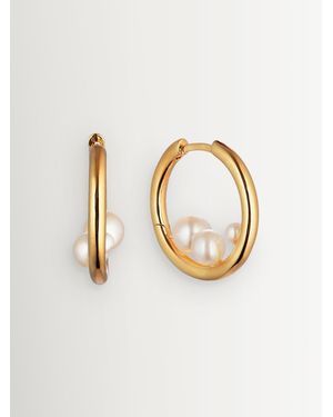 Otiumberg Vermeil Trio Pearl Hoops - Metallic