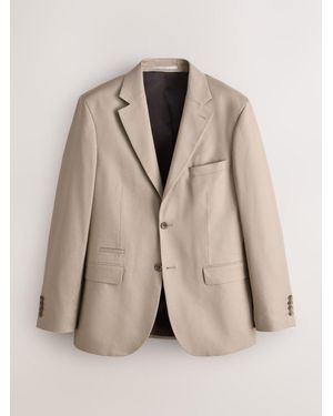 Next Muscle Fit N. Premium Linen Blend Blazer With Stretch And Tencel Lyocell - Natural