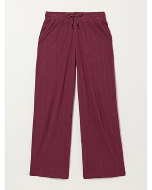 FatFace Fatface Lola Plum Pointelle Wide Leg Pants - Red