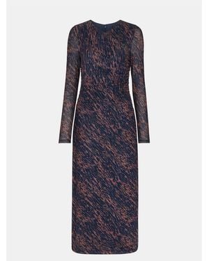 Whistles Abstract Marks Mesh Dress - Blue