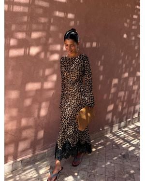 Never Fully Dressed Peite Lucia Leopard Print Dress - Brown