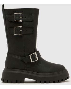 schuh Leather Danbury Suede Biker Boots - Black