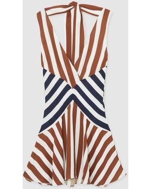 Reiss Esme Stripe-Print Sleeveless Mini Dress - White