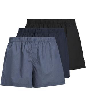Jack & Jones Light 100% Cotton Boxers 3 Pack - Blue