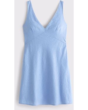 Abercrombie & Fitch V-Neck Mini Dressxlarge - Blau