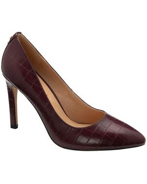 Ravel Croc-Print Court Shoes - Brown