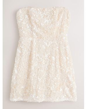 Next Bandeau Sequin Mini Occasion Dress - Natural