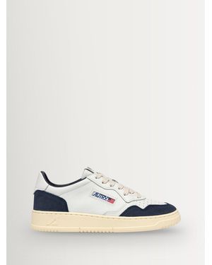 Autry Medalist Leather Contrast Suede Trim Sneakers - White