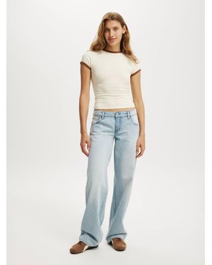 Cotton On Low Rise Straight Jeans - White