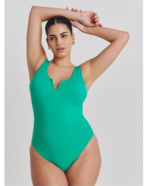 Simply Be Magisculpt Contour Me V Wire Swimsuit - Green