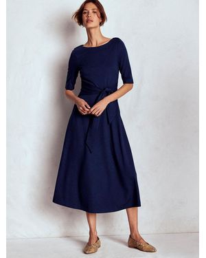 Boden Mathilde Tie Waist Ponte Dress - Blue