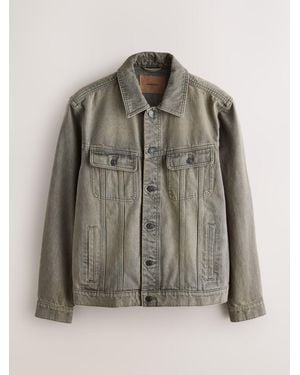 Next Denim Button Through Jacket - Gray