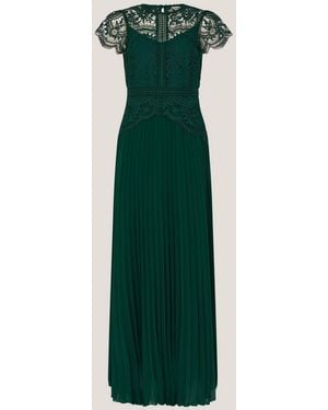 Monsoon Monica Lace Midi Bridesmaid Dress - Green
