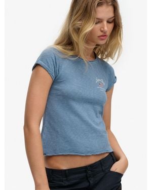 Superdry Athletic Essentials Slub Graphic T-Shirt - Blue
