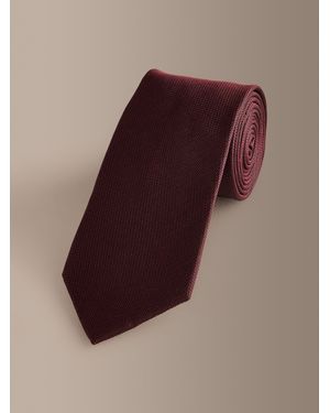 Next Burgundy Signature Silk Tie - Purple