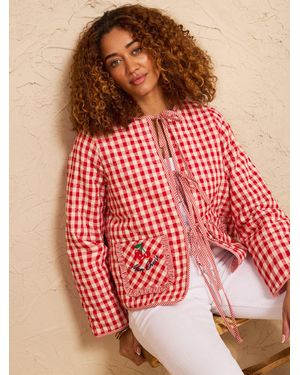 Love & Roses Quilted Jacket - Red