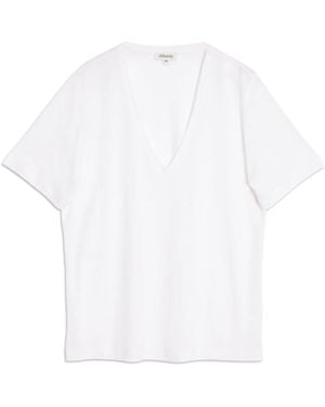 Albaray Linen V-Neck T-Shirt - White