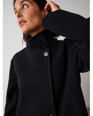 Whistles Funnel Neck Cocoon Coat - Black