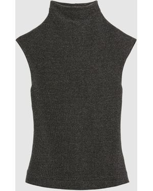 Reiss Metallic Funnel-Neck Top - Multicolor