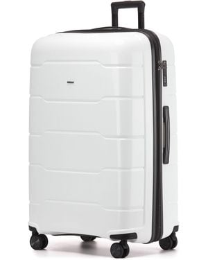 cruw Extra 32" Checked Luggage + Expandable Hold Baggage Polypropylene Suitcase - White
