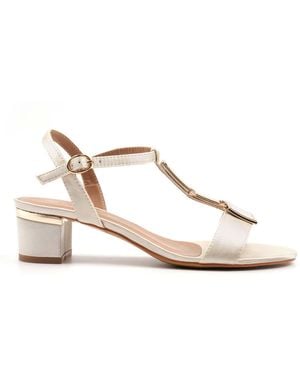 Lunar Bridal Ivory Blaze Satin Sandals - Natural