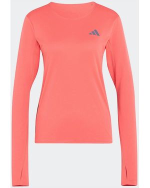 adidas Bright Adizero Long-Sleeve T-Shirt - Pink