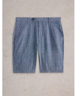 White Stuff 100% Linen Chino Shorts - Blau