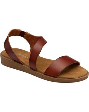 Dunlop Twin Strap Buckle Sandals - Brown