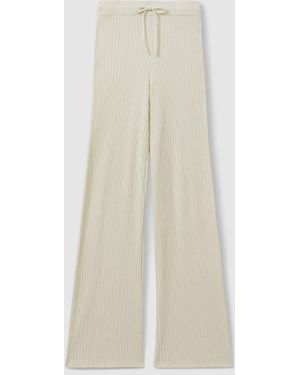 GOOD AMERICAN Ribbed Terry Lounge Pants - White