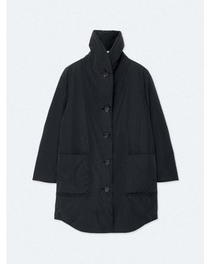 AllSaints Darcie Nylon Shawl-Collar Cocoon Coat - Blue