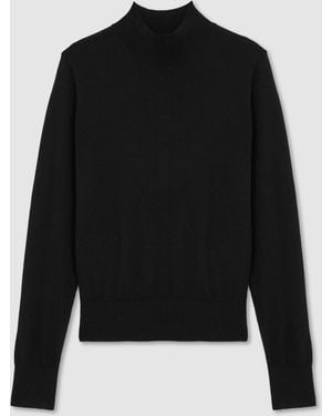 Reiss Rina - Black Ultra-soft Merino Wool High-neck Sweater, L (us 12-14)