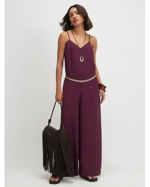 River Island Cupro Cami Jumpsuit - Purple