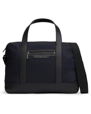 Tommy Hilfiger Zip Pocket Textile Laptop Bag - Black